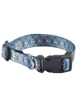 Collare in nylon blu resistente stampa in stile giapponese modello Geisha per cani