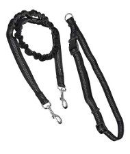 Guinzaglio con cintura in nylon running nero per cani