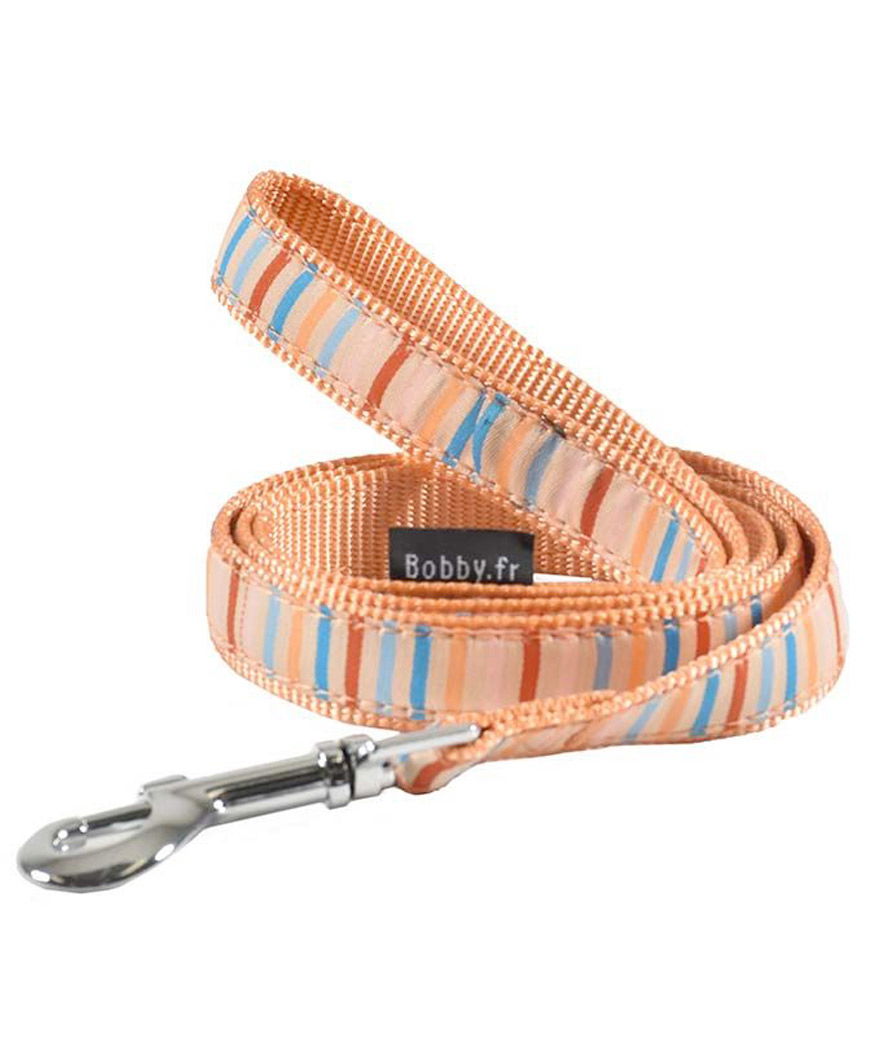 Guinzaglio Nala in nylon arancione e fantasia a striscioline multicolori Bobby per cani