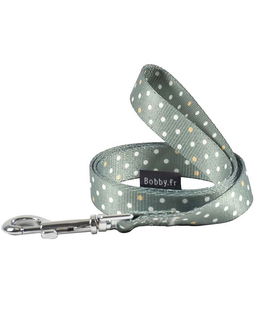 Guinzaglio in nylon verde decorazioni a pois bianchi modello Pretty per cani