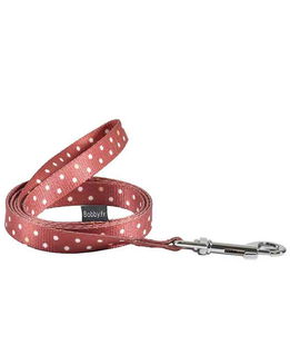 Guinzaglio in nylon rosso decorazioni a pois bianchi modello Pretty per cani