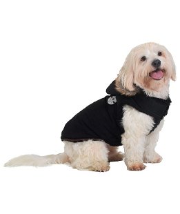 Giubbotto modello Canada imbottito con cappuccio rimovibile nero per cani