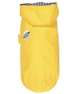 Impermeabile modello Leo&Titi con cappuccio giallo per cani