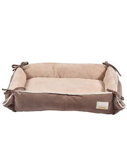 Cuscino plaid in velluto e pelliccia marrone modello Multirelax Astride per cani e gatti