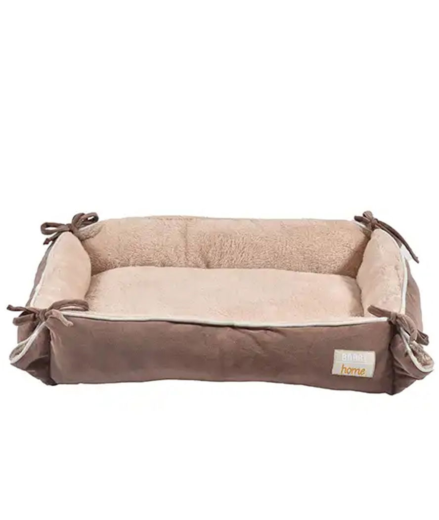 Cuscino plaid in velluto e pelliccia marrone modello Multirelax Astride per cani e gatti