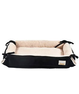 Cuscino plaid in velluto e pelliccia nero modello Multirelax Astride per cani e gatti