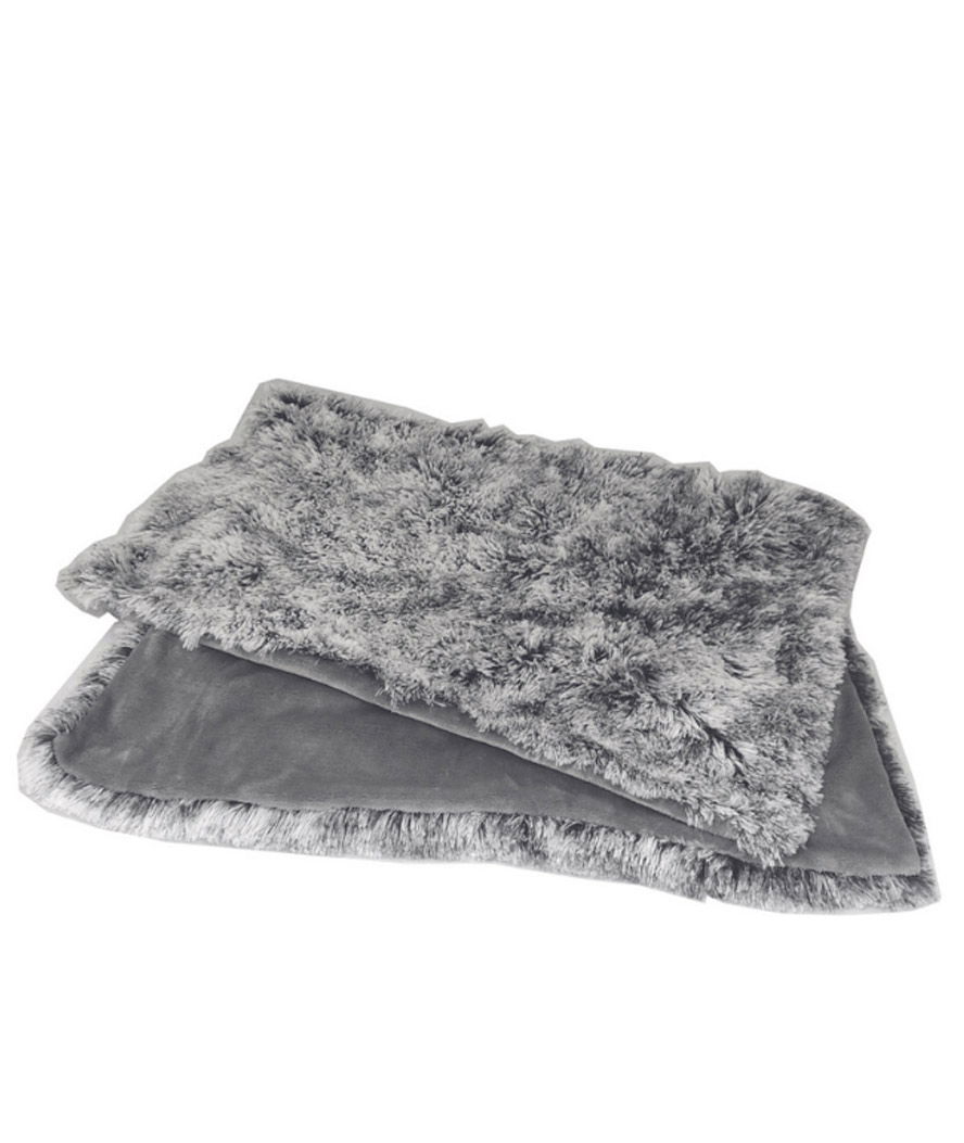 Coperta super soffice grigio modello Poilu Bobby per cani e gatti