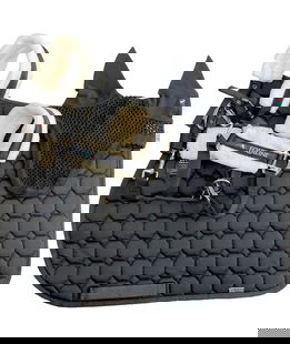 Set sottosella e cuffia Equiline Octagon da dressage o rettangolare effetto shock absorption e traspirante