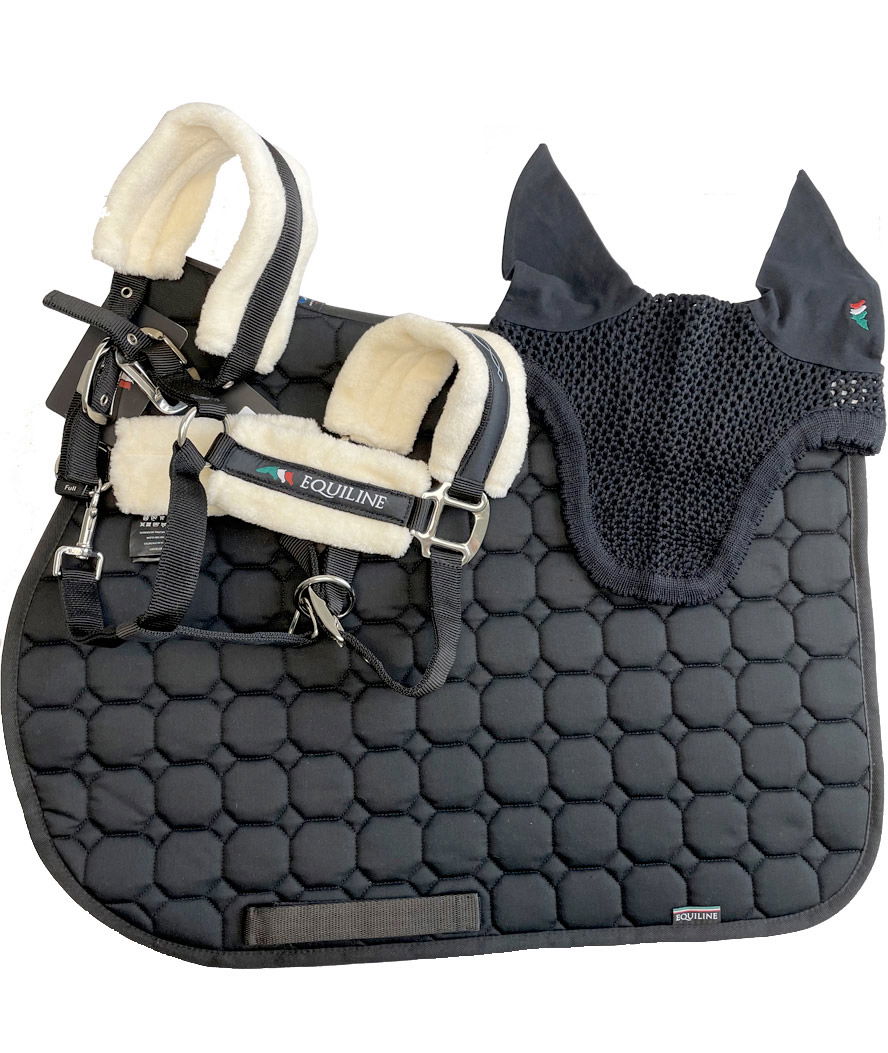 Set sottosella + cuffia + fasce + cavezza Equiline da salto o dressage modello Octagon