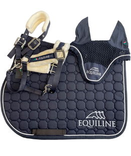 Set sottosella e cuffia Equiline da dressage o rettangolari Octagon Outline elevato effetto shock absorption 