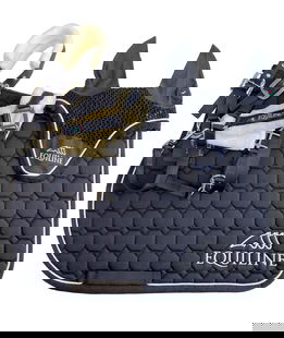 Set sottosella e cuffia Equiline da dressage o rettangolari Octagon Outline elevato effetto shock absorption 