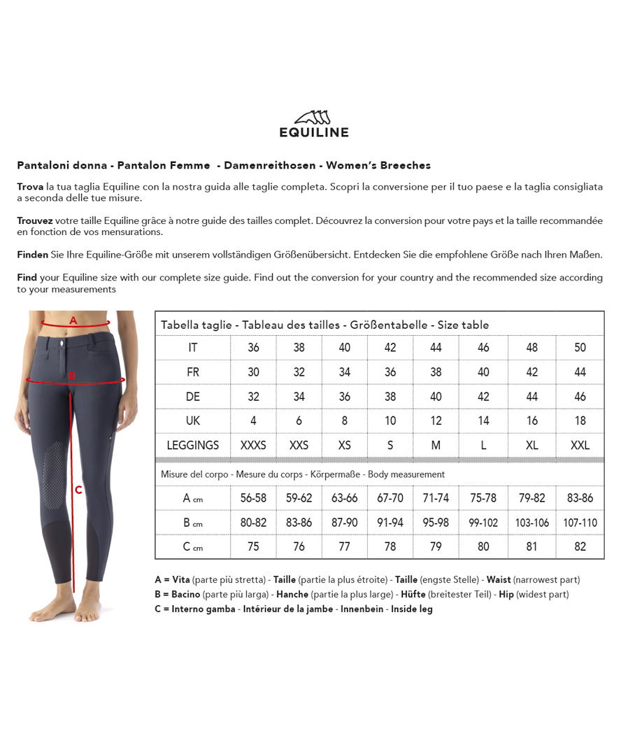 Leggings donna Equiline da equitazione grip ginocchio con tasca modello Carbek - foto 8