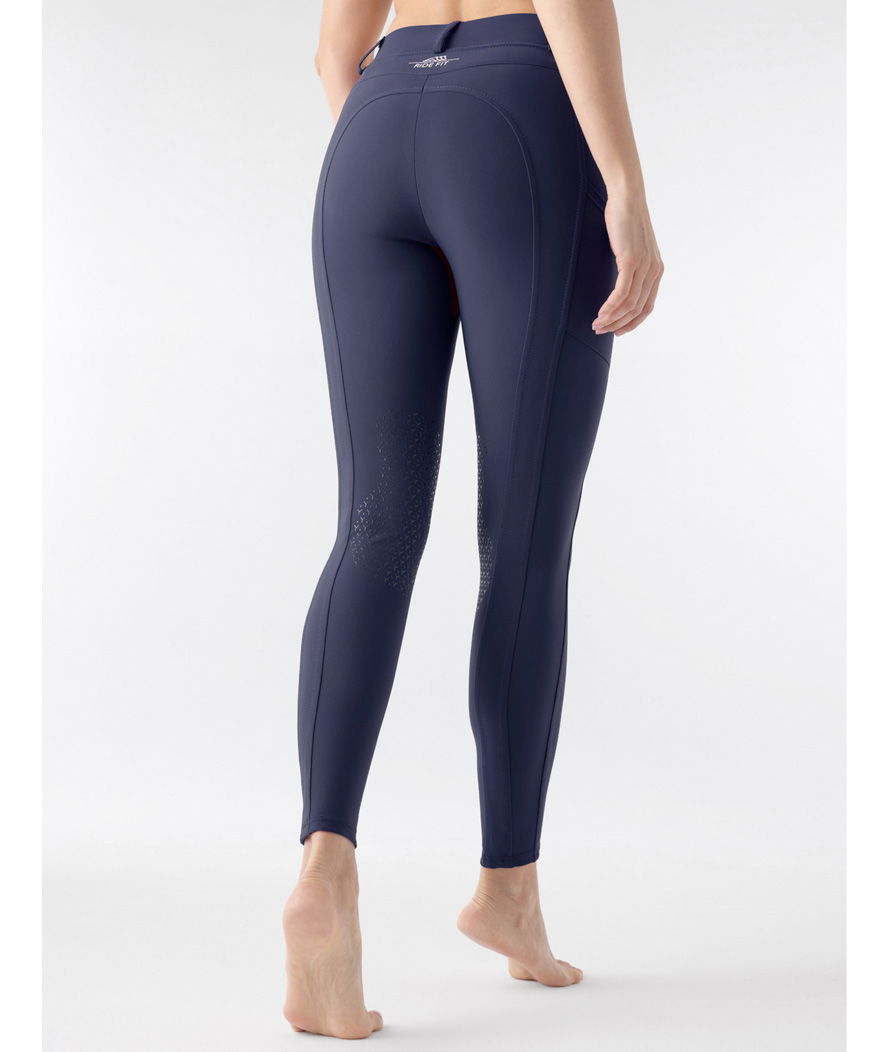 Leggings invernali donna Equiline da equitazione con micro pile e grip ginocchio modello Cirtek - foto 2