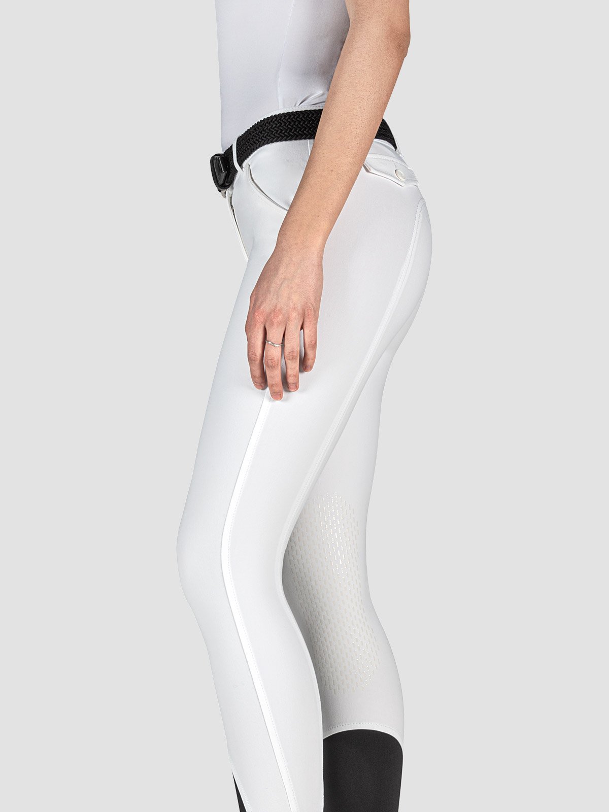 Pantalone Equiline donna grip al ginocchio e logo tricolore modello Bice  - foto 2