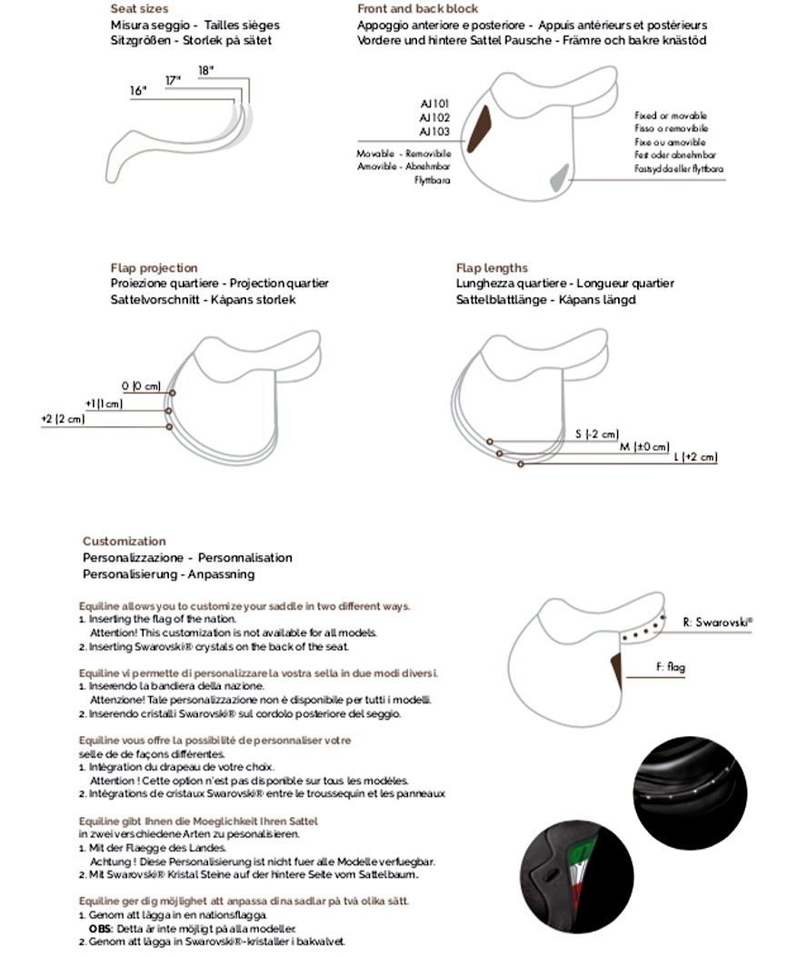 Sella Equiline da salto Flag in cuoio doppiato Elite modello Flag - foto 6