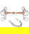 Morso pelham snodato inox vuoto e imboccatura in rame 18 mm con barbozzale