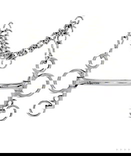 Morso pelham inox intero con barbozzale e imboccatura piena 12 mm