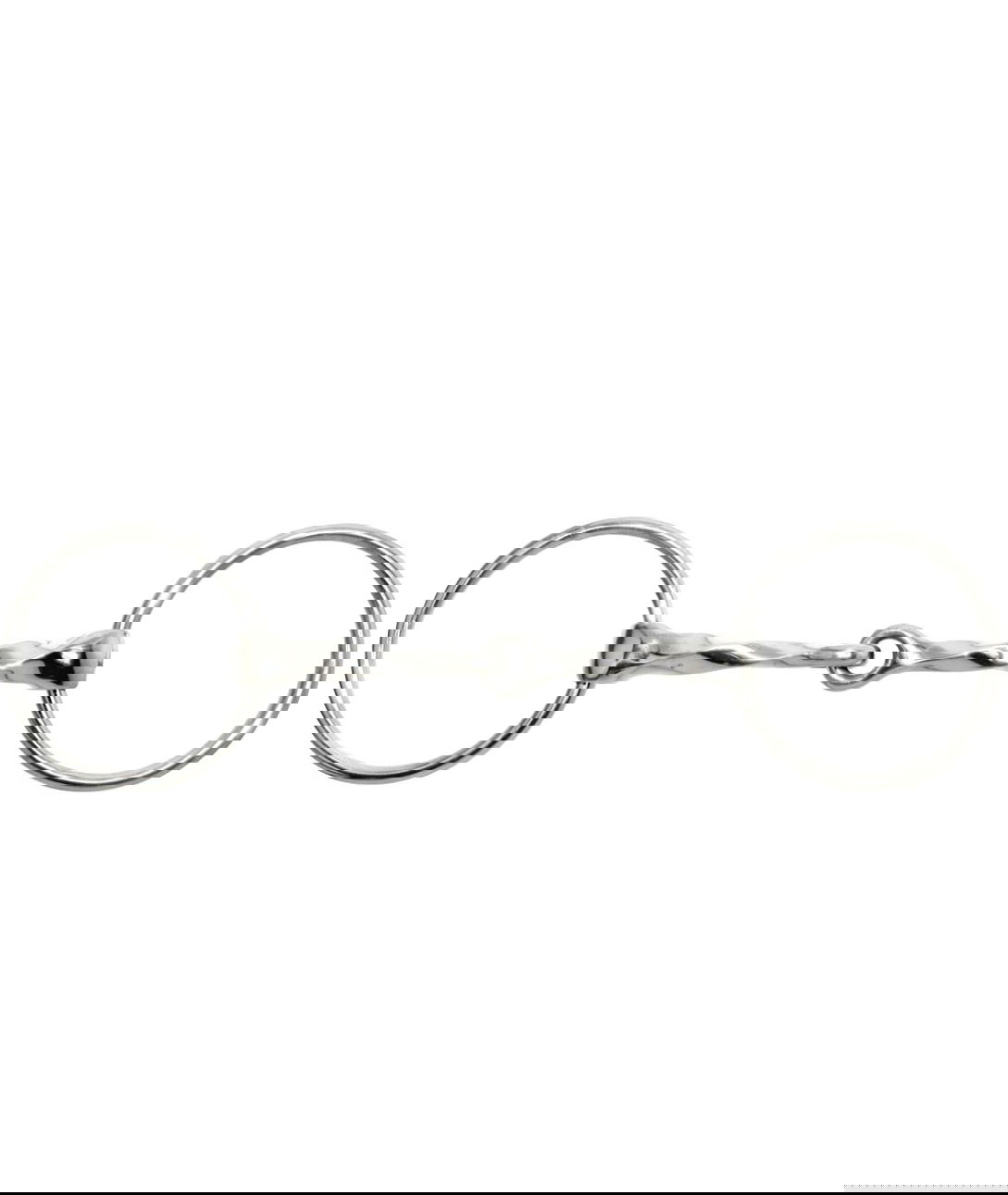Filetto ad anelli snodato in acciaio inox con imboccatura torciglione pieno 15 mm