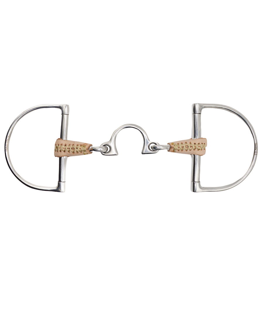 filetto inglese per cavalli a d segundo snodato con ponte mm 135 da 18 mm chiamata da 85 mm