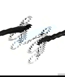 Morso pelham rigido in gomma con asta corta e barbozzale 19 mm
