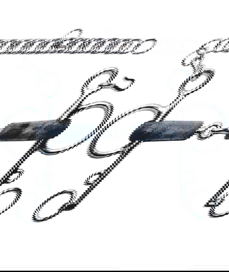 Morso pelham snodato in gomma e acciaio inox con barbozzale 21 mm