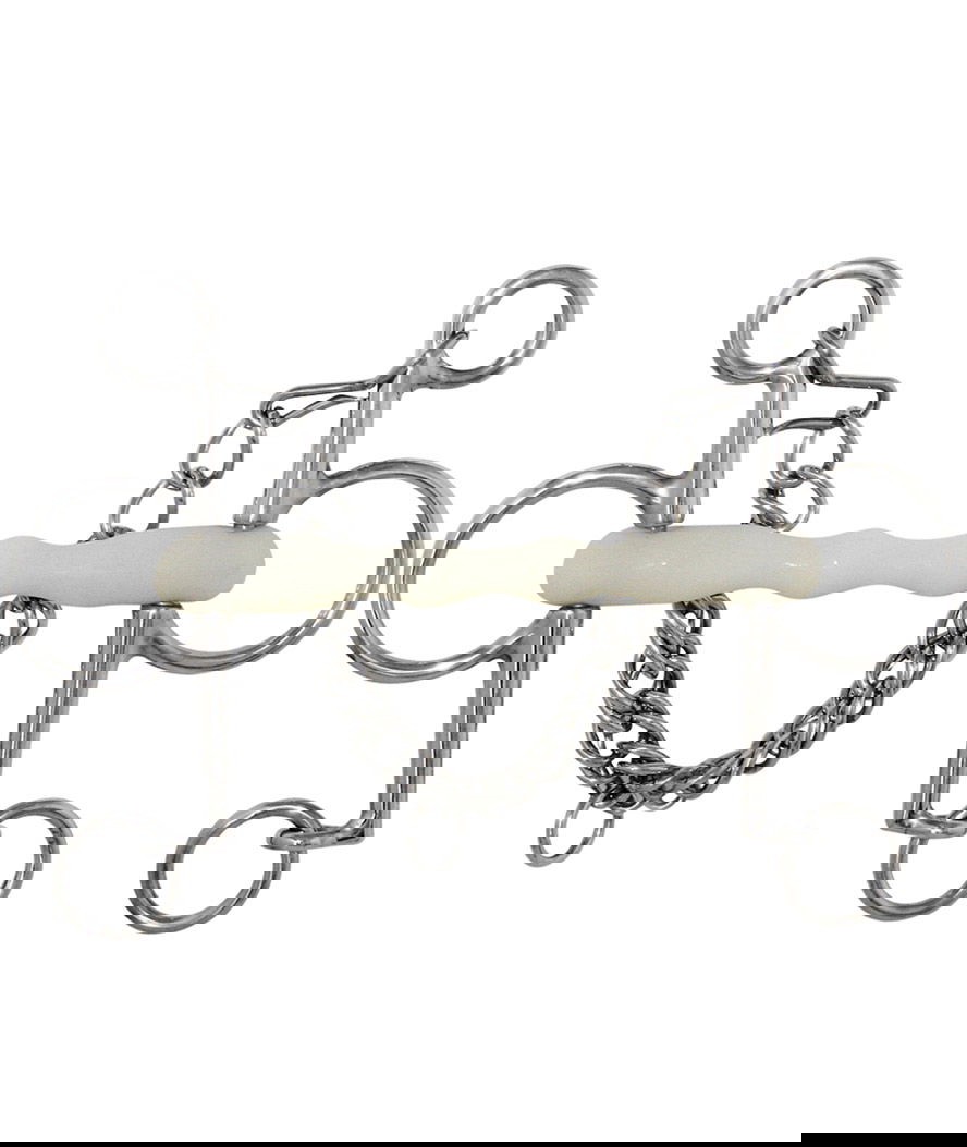 Morso pelham intero flessibile in inox con barbozzale aromatizzato alla mela 20 mm
