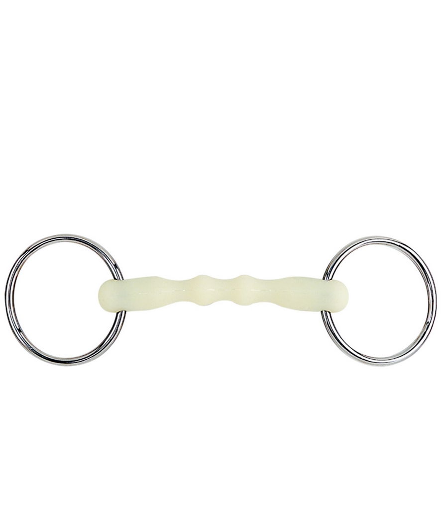 Filetto pony ad anelli intero in acciaio inox con imboccatura aromatizzata alle mele 11,5 cm