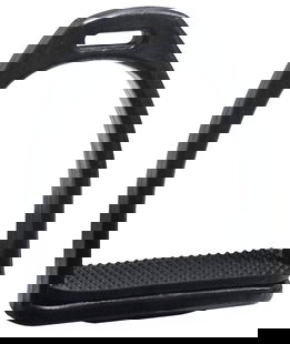 Staffe in materiale sintetico con pedana in gomma 12 cm nero