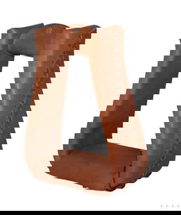 Staffe western modello Roper ricoperte in cuoio colore marrone rossiccio