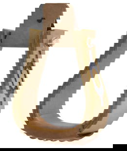 Staffe western legno disegni navajo pedana cuoio