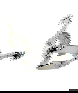 Speroni in acciaio inox con riporti in alpacca e fascia da 1" rotelle intercambiaibili