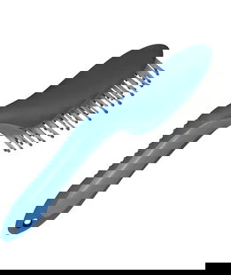 Spazzola tonda bicolore a denti fini con manico antiscivolo 