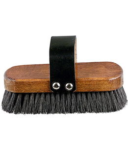 Bussola in legno finitura noce con passamano in pelle e fibre naturali