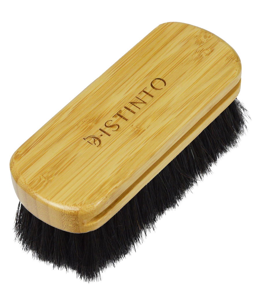 Spazzola per cavalli con dorso in bambù e setole in soffice crine nero