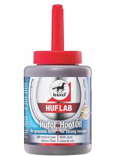 Huf Lab Hufol Leovet olio + pennello integrato per zoccoli sani ed elastici con olii naturali 450 ml