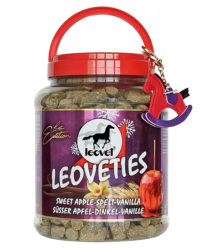 Biscotti Leovet gusto vaniglia, mela candita e farro 2,25 kg con pendente soggetto cavallo limited edition
