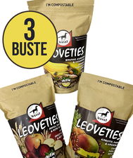 Biscotti Leovet per cavalli ai gusti MELA,BANANA,CAROTA da 1 kg cad