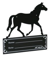 Targa portanome in metallo con il cavallo con scritte in italiano