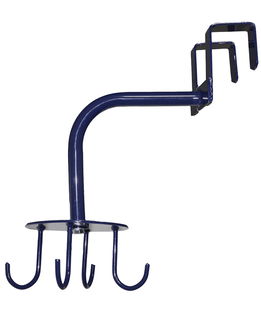 Appendibriglie portatile in metallo blu con 4 ganci rotanti