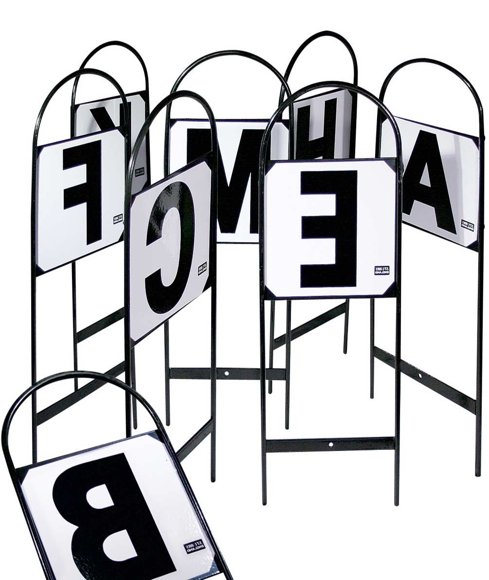 Set 12 lettere campo dressage in metallo nero