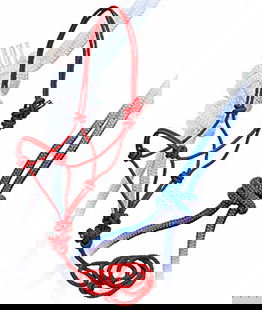 Cavezza in corda annodata con lunghina in nylon