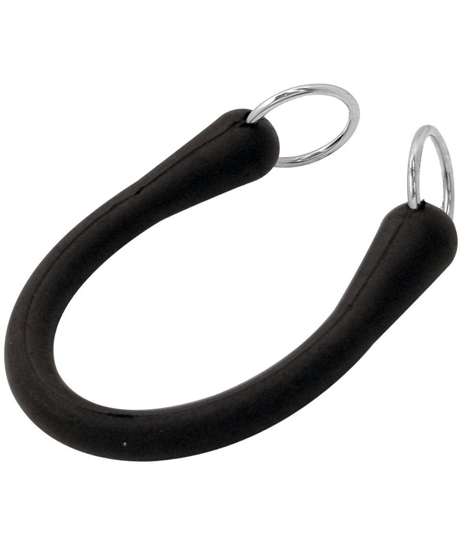 Tirante in gomma elastica con due anelli in metallo all'estremità 
