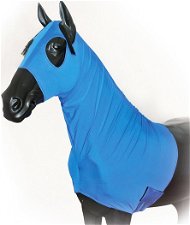 Cappuccio in lycra per cavalli elasticizzato blu