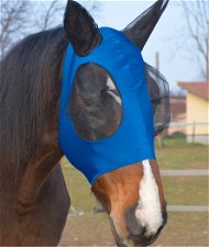 Maschera per cavalli antimosche in lycra con rete per occhi