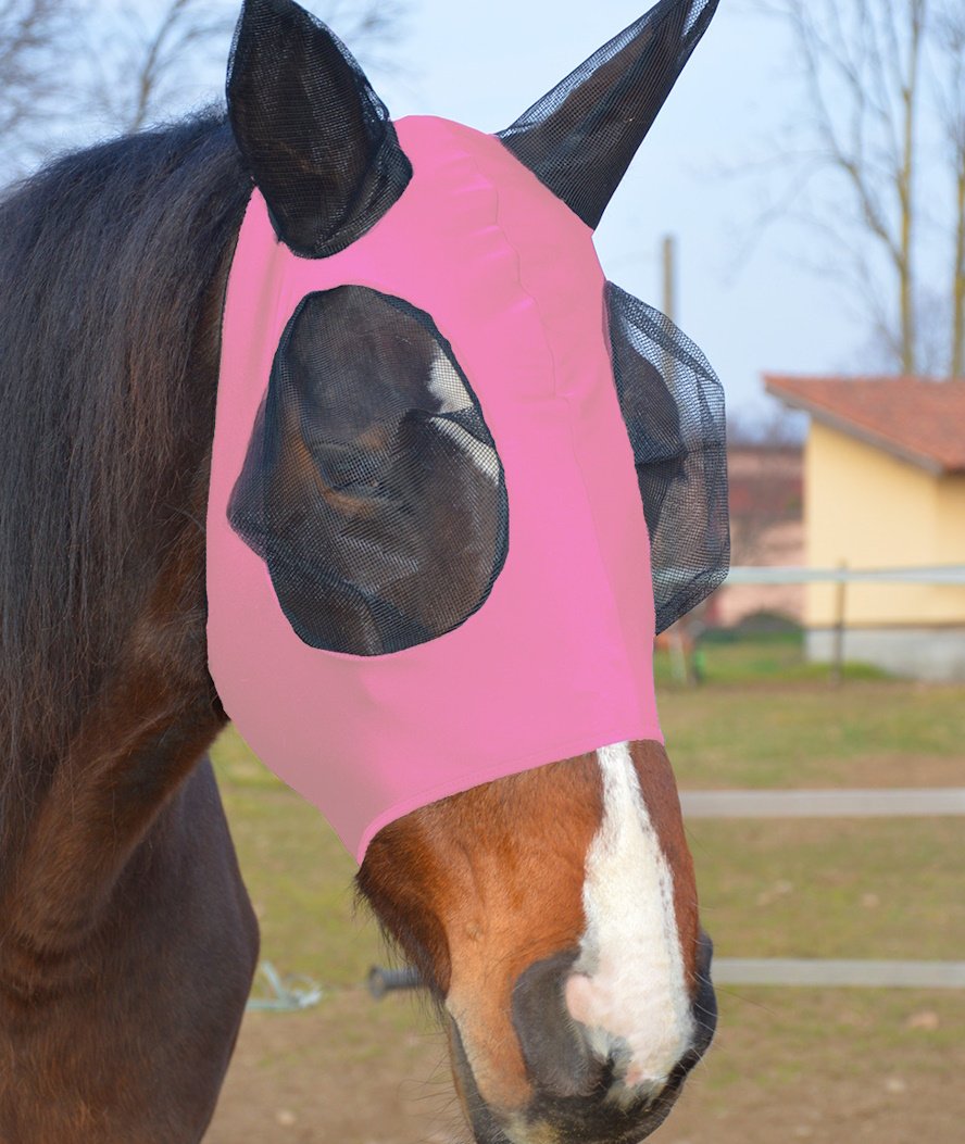 Maschera per cavalli antimosche in lycra con rete per occhi - foto 1