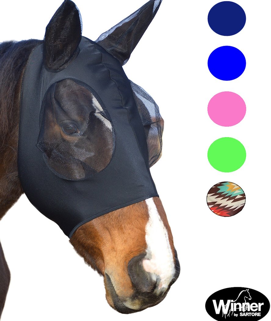 Maschera per cavalli antimosche in lycra con rete per occhi - foto 2