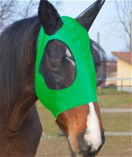 Maschera per cavalli antimosche in lycra con rete per occhi