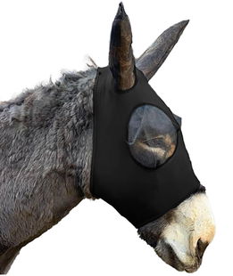Maschera in lycra per asini con rete su occhi e orecchie
