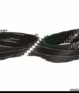 Sottopancia in cuoio morbido sagomato con terminale elastico e fibbie in acciaio inox