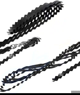 Redini di ritorno in cuoio italiano con corda blu e fibbie inox